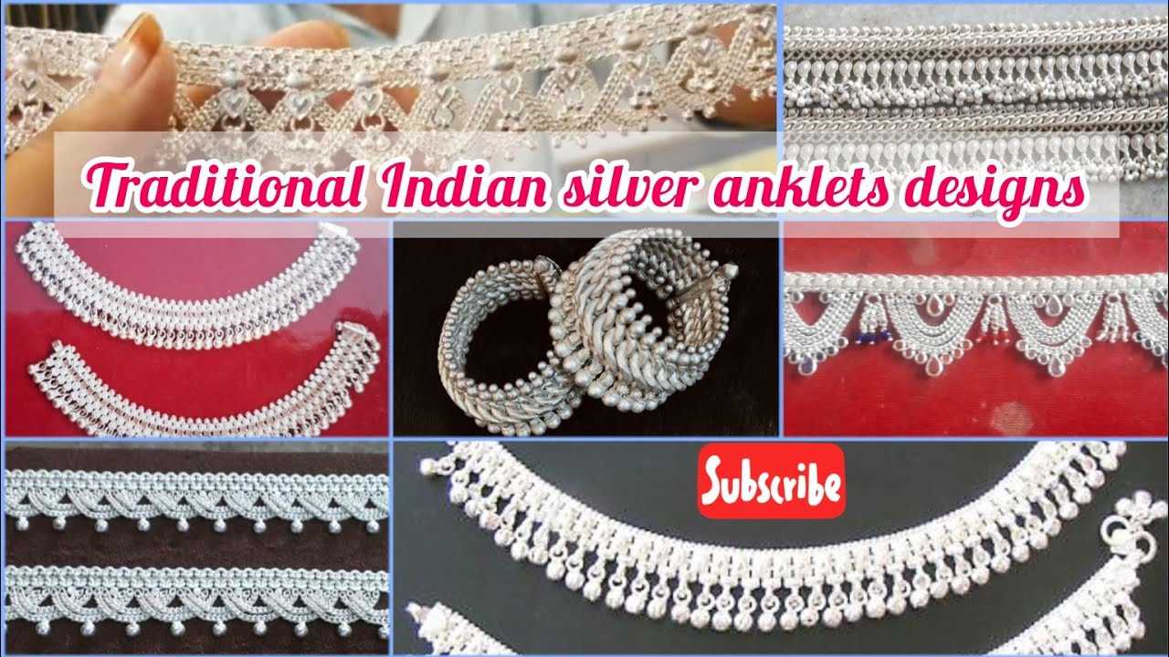 Traditional Indian silver anklets designs with weight and price // vendi pattilu // silver Payal