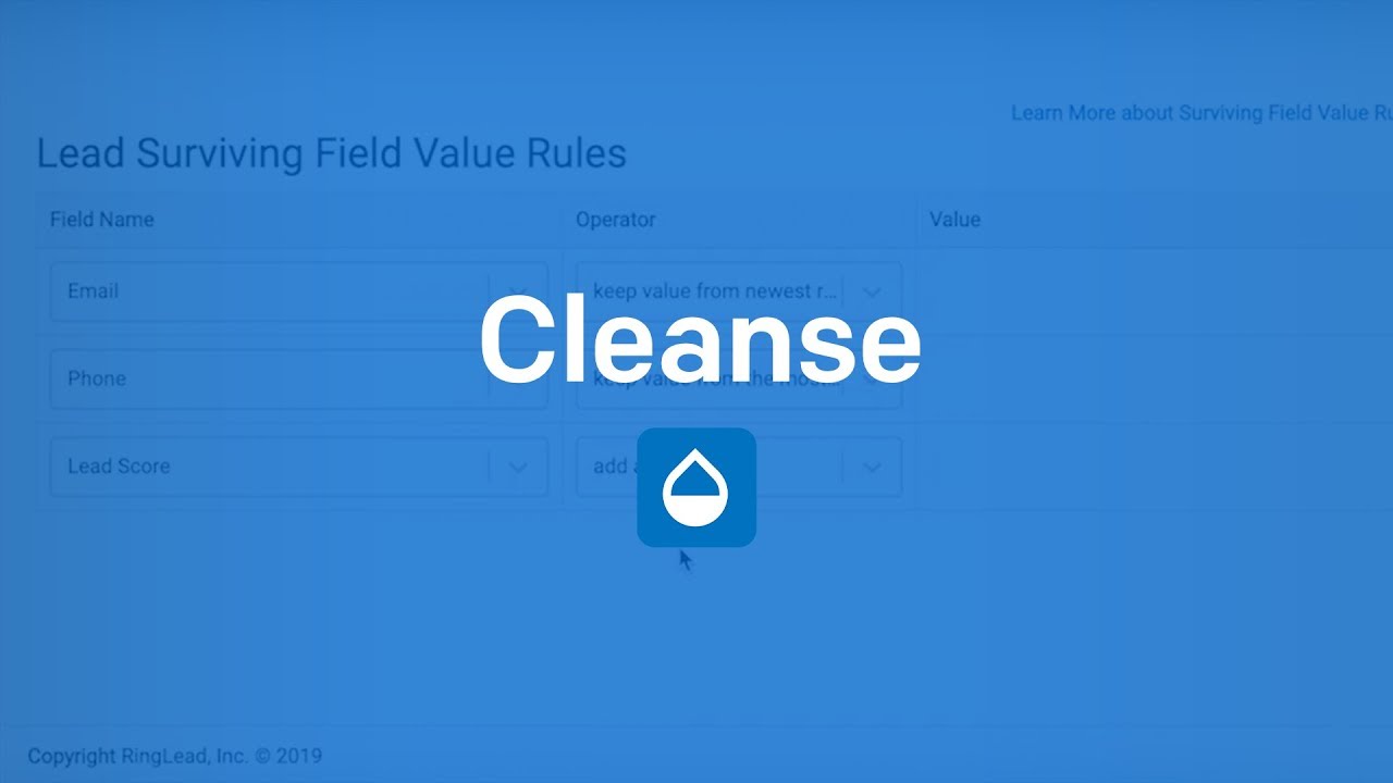 Cleanse  --- Deduplication, Normalization, Lead to Account, Mass Delete, Mass Update