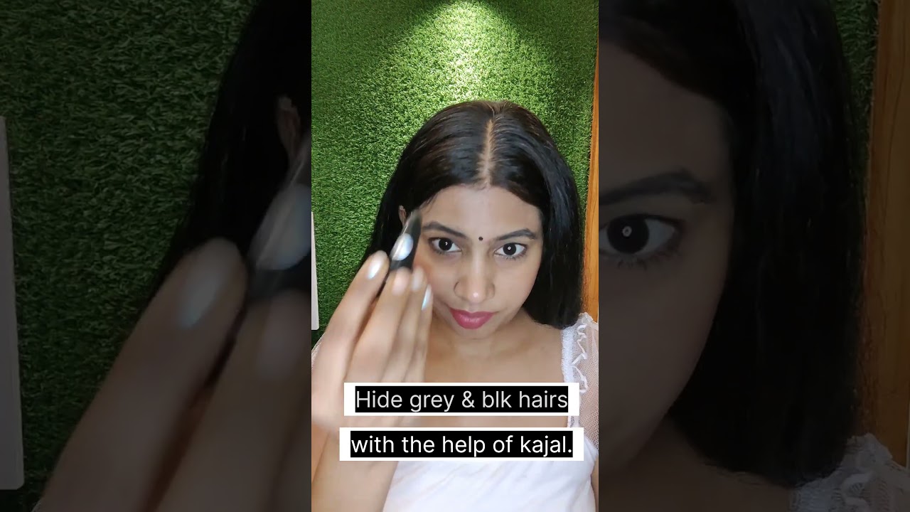🤫Hide grey & black hairs🤩👍#shortsvideo#kajal #hack✌️