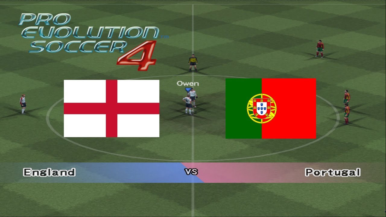 Pro Evolution Soccer 4: Англия против Португалии - геймплей PES 4