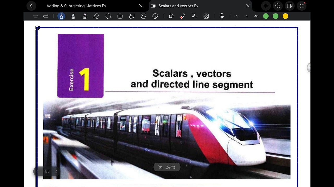 Senior 1 Geometry Scalars, vectors and directed line segment حل المعاصر ماث