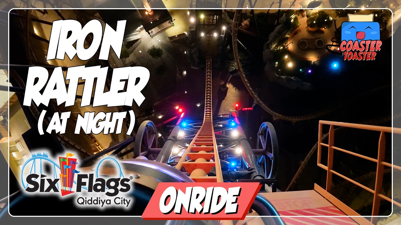 Iron Rattler POV (at night) Six Flags Qiddiya City - Vekoma Tilt Coaster