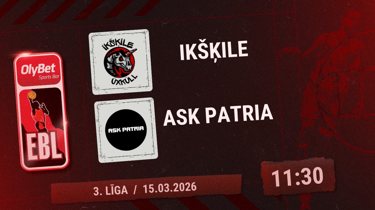 Olybet basketbola līga: Ikšķile - ASK Patria (3.līga 1/8 fināls)