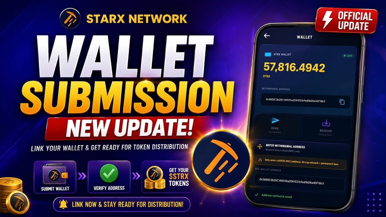 🚨 STARX Mining Wallet Submission Tutorial | Link MetaMask/Trust Wallet for $STRX Token Distribution