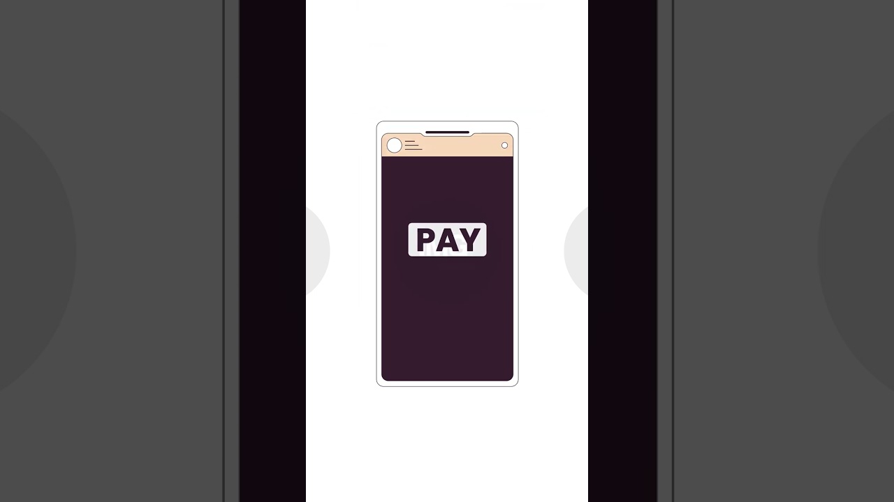 Online payment interface with credit card 2D cartoon vertical animation