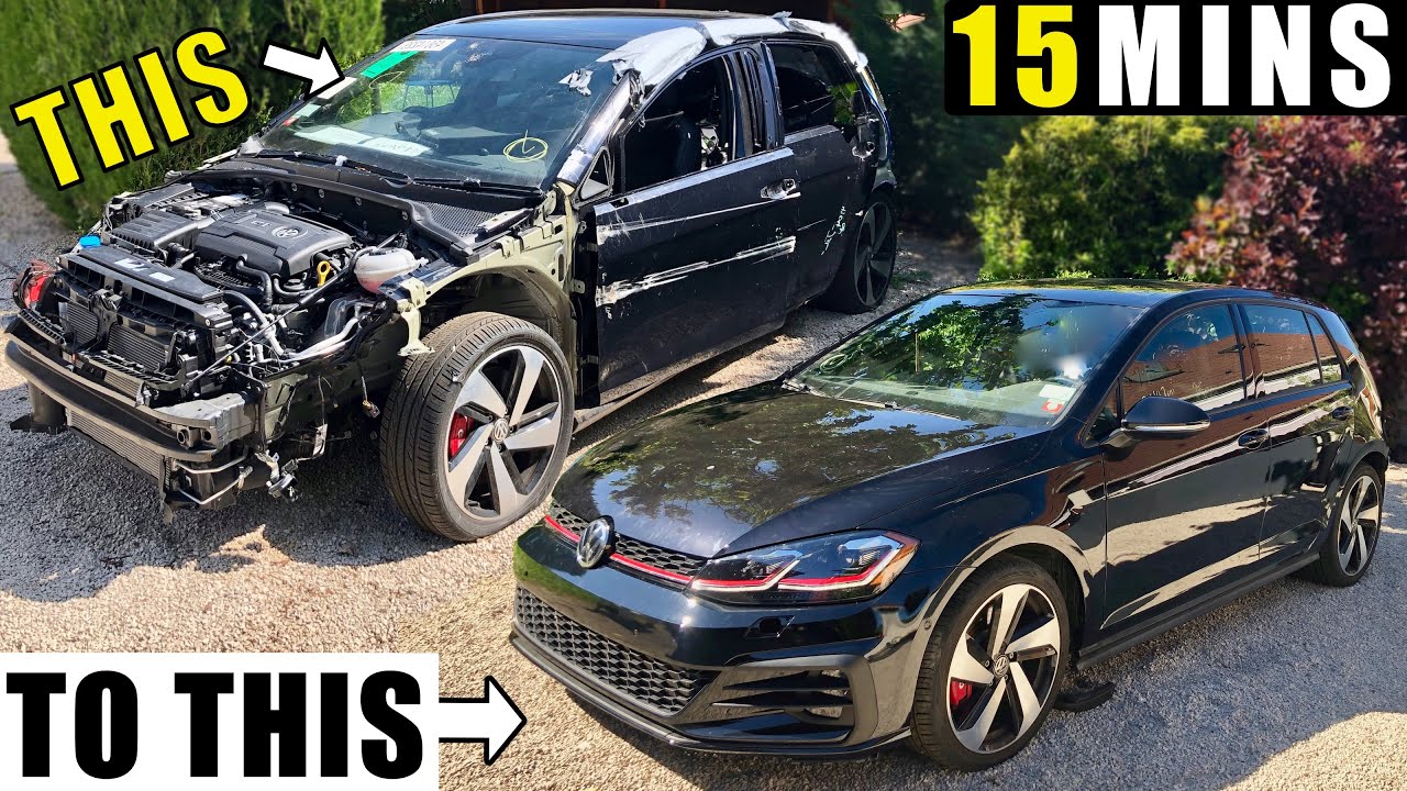 Собираем разбитый Volkswagen GTI MK7.5 за 15 минут, как Мэт Армстронг