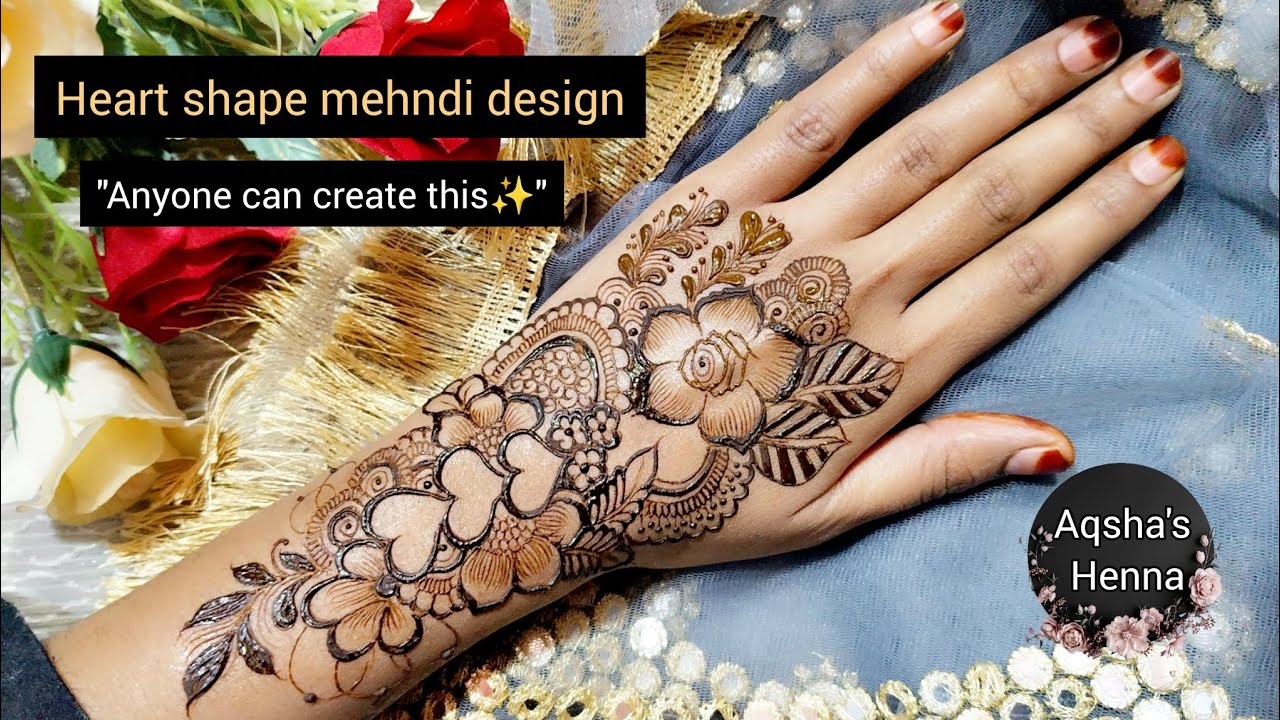Heart shape mehndi design || simple and easy mehndi design