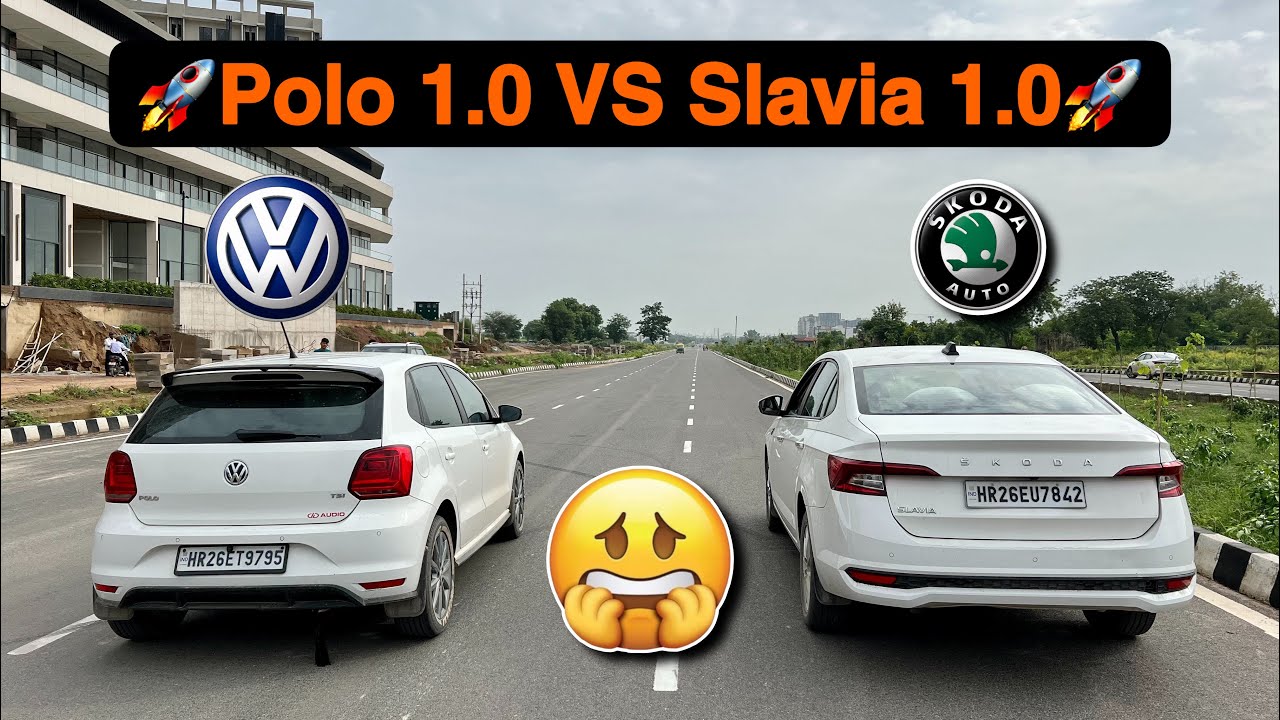 Volkswagen Polo TSI VS Škoda Slavia 1.0 Drag Race🔥| ye Umeed nahi thi😅     #polo #skoda #dragrace