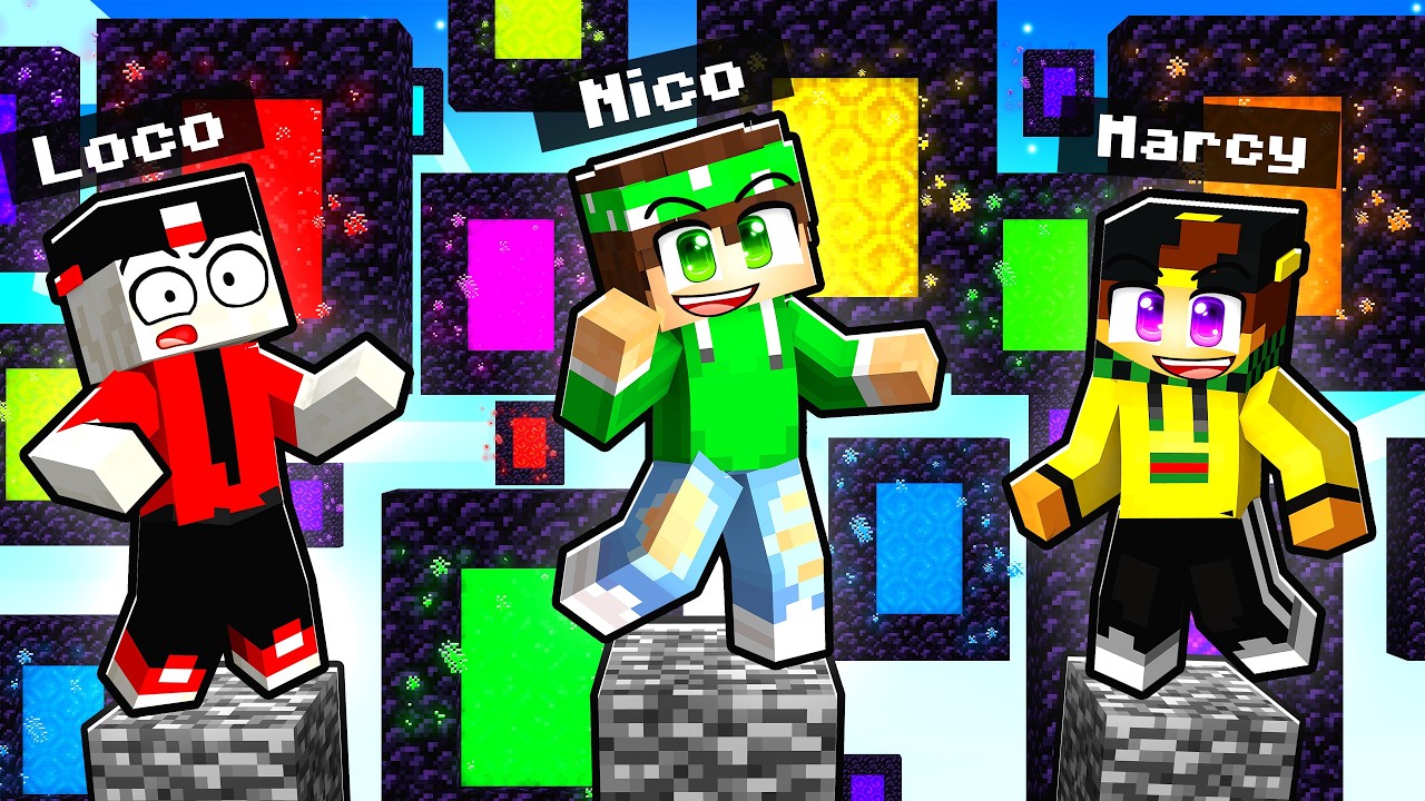SOPRAVVIVI con i PORTALI INFINITI su UN PILASTRO DI BEDROCK in MINECRAFT!