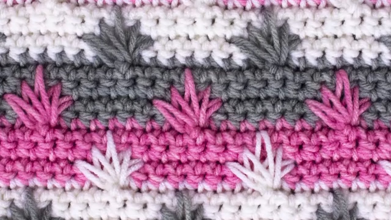 غرزه رقيقه وشيك وسهله جداا للمبتدئين  تداخل ٣ الوان توحفه 🧶🧶