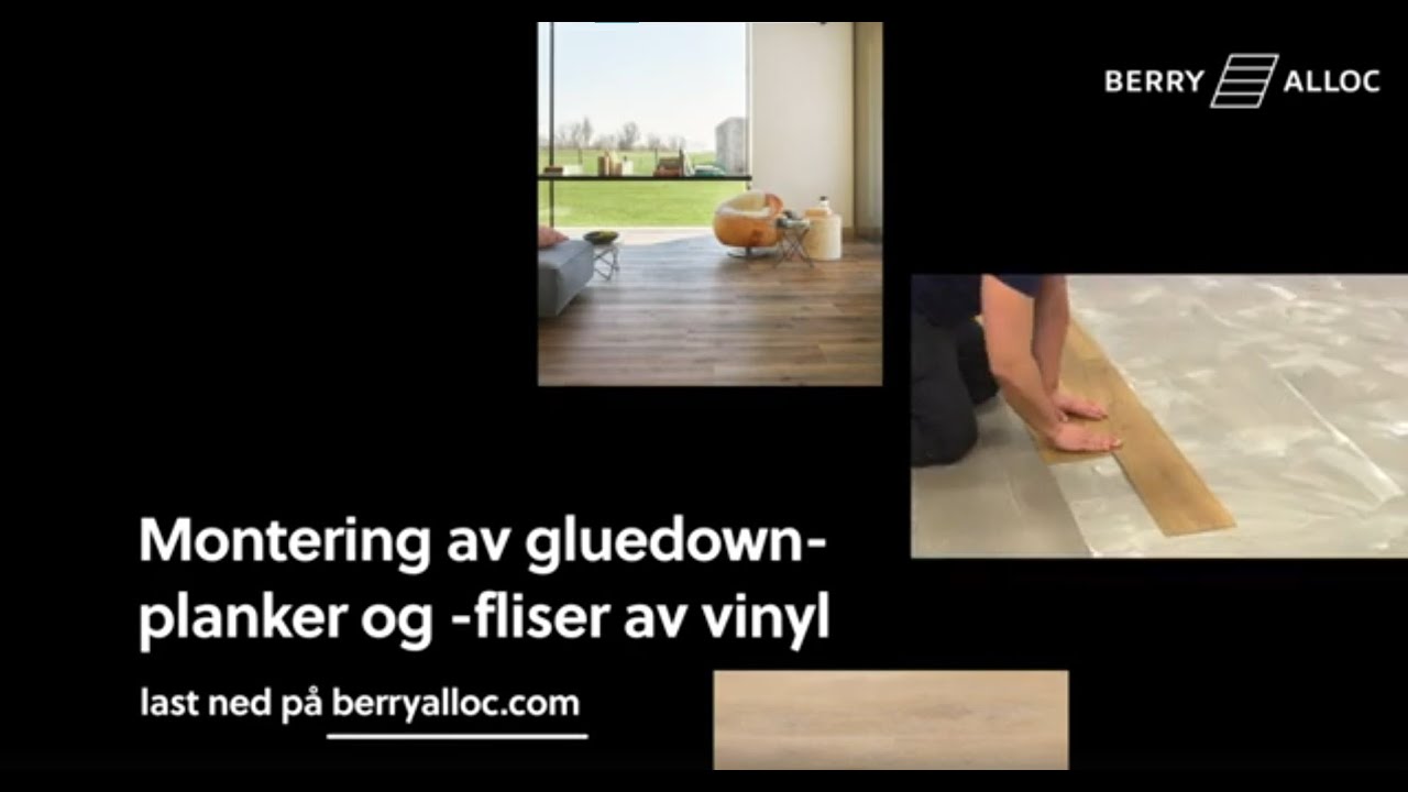 Slik installerer du BerryAlloc gluedown vinylplanker & -fliser | Steg-for-steg guide (Norsk)