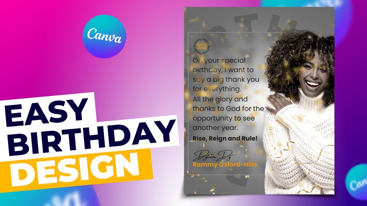 Beautiful Birthday Design in Canva | African Geek