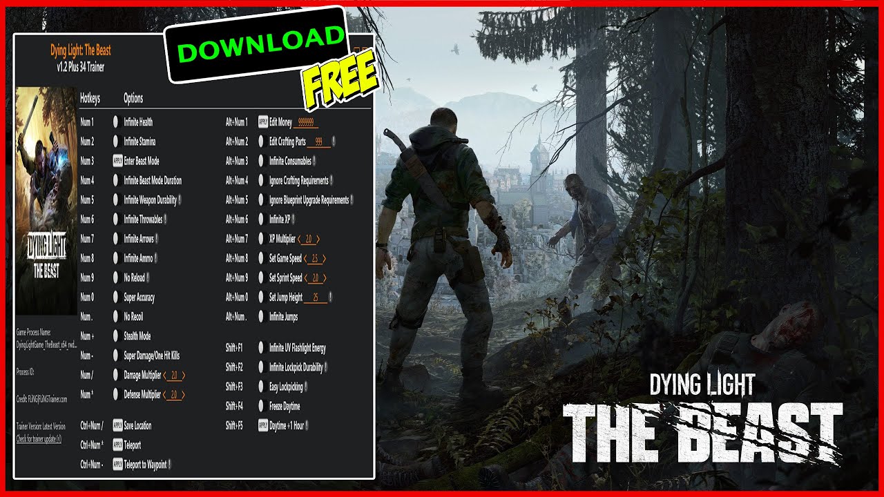Dying Light: The Beast Trainer – Unlimited Ammo, Health & Crafting Unlocked!