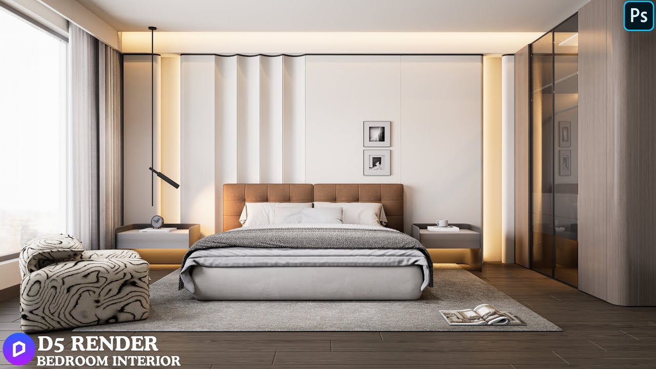 Realistic Bedroom Interior Design in D5 Render | Step-by-Step Tutorial