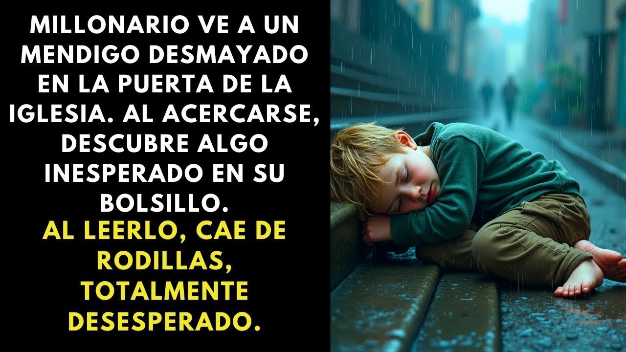 MILLONARIO VE A UN MENDIGO DESMAYADO DURMIENDO EN LA PUERTA DE LA IGLESIA... EL MOTIVO LO DESESPERA.