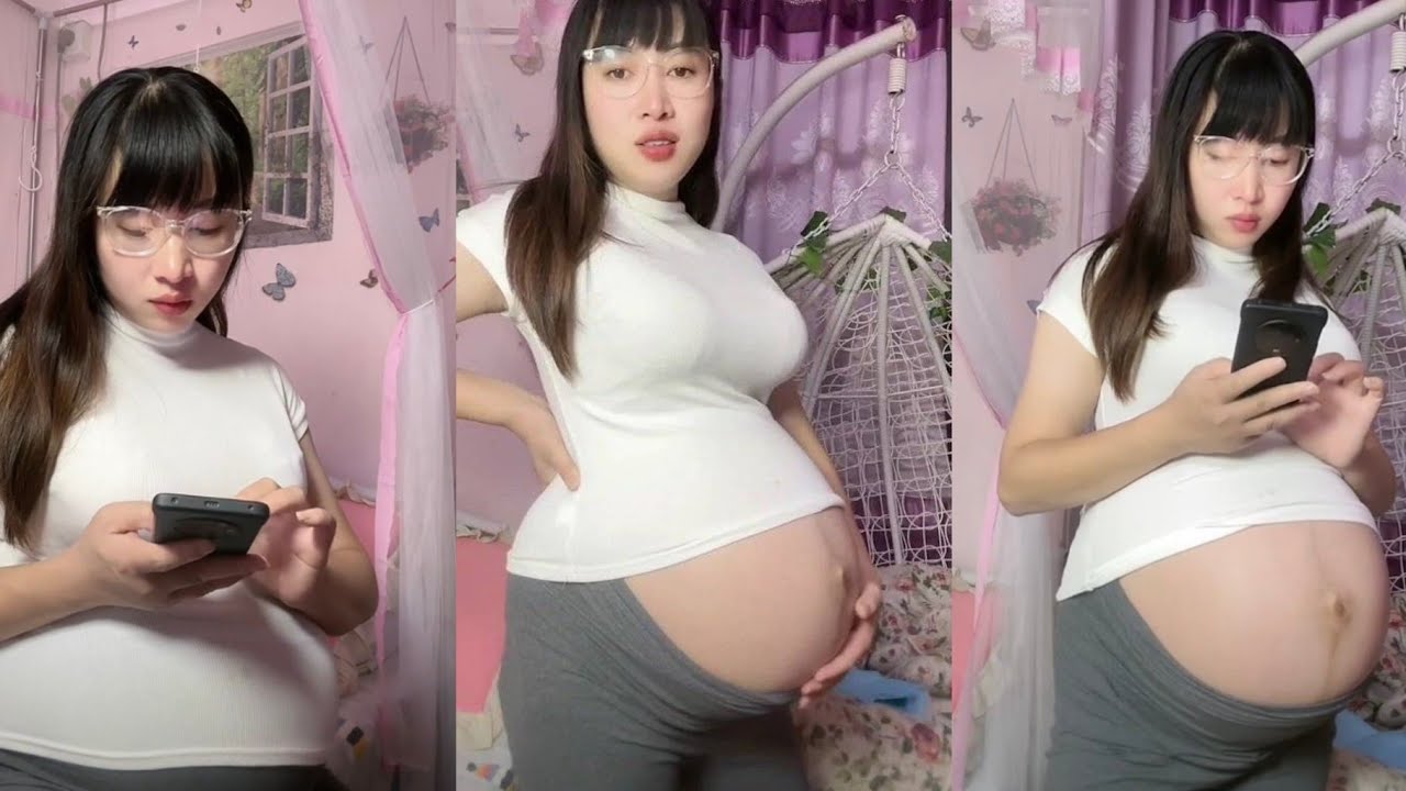 9 Months Pregnant Asian Livestream