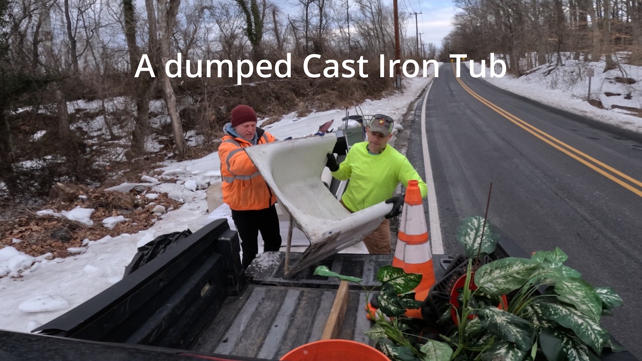 Community Cleanup -  2026-02-11  Dumped 365# Cast Iron Tub - Patapsco Cleanup on River Rd.mp4