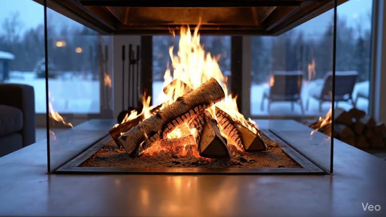 Cozy Winter Fireplace | Classic January Ambience
