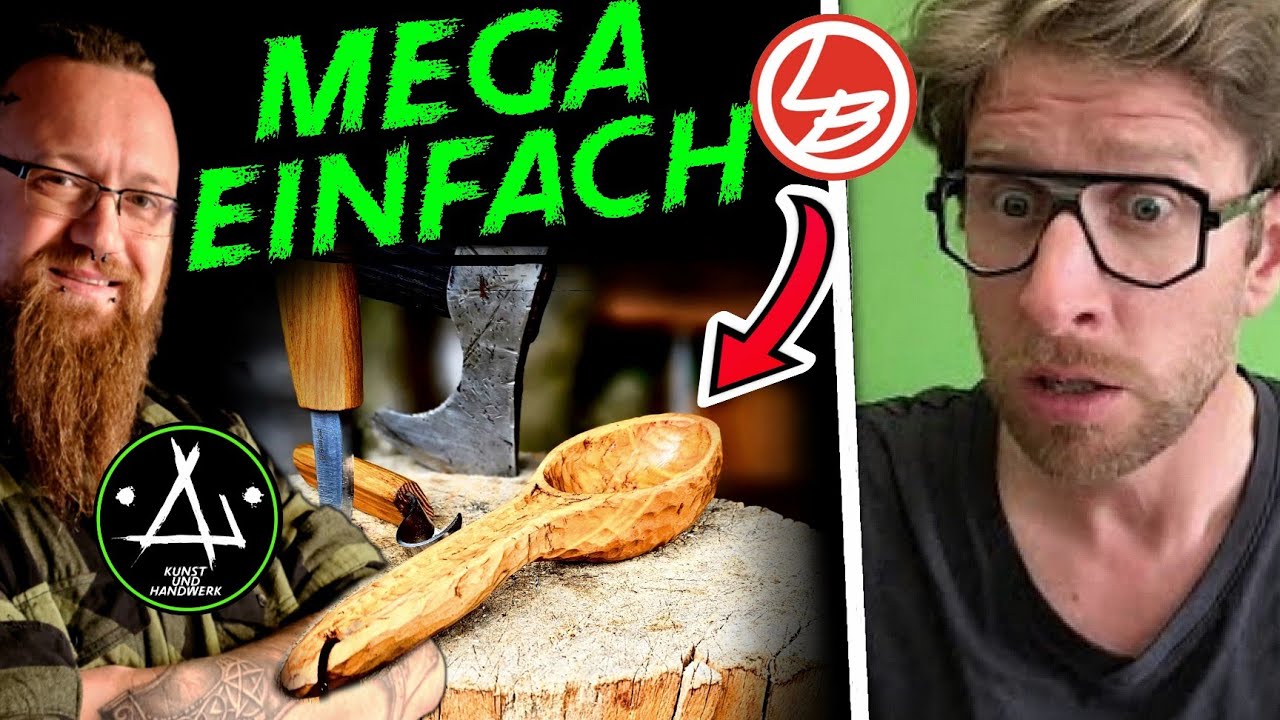 Löffel selber schnitzen für Anfänger, komplett von Hand. Urig, rustikal, einfach. @LetsBastel