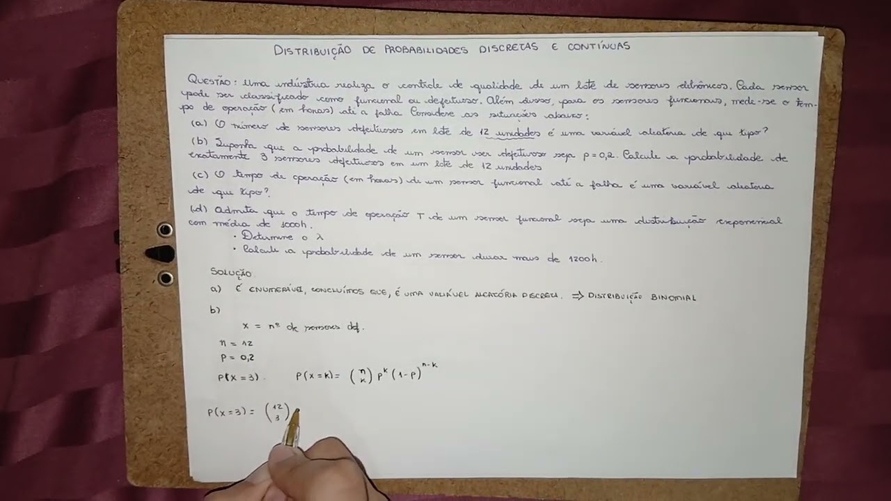 Exercício sobre Probabilidade Discreta e Contínua