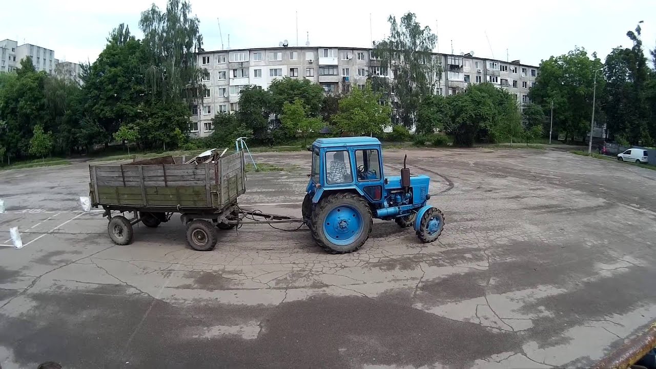 Вождение задним ходом. Трактор МТЗ-82 [sjcam 4000]