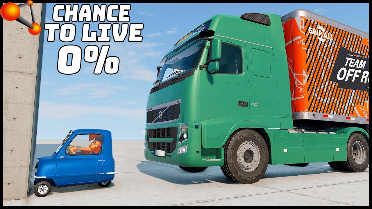 CHANCE TO SURVIVE 0%! TRUCK vs SMALL CAR! - BeamNg Drive