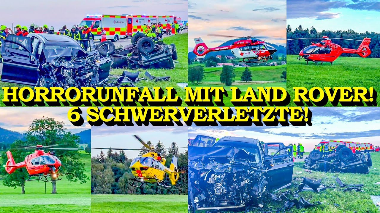 +++ HORRORUNFALL: LANDROVER ÜBERSCHLÄGT SICH NACH FRONTALCRASH MIT BMW +++ 4 HUBSCHRAUBER IM EINSATZ