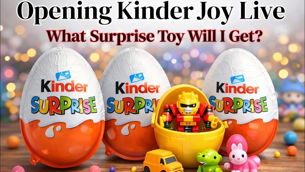 satisfying video with candy asmr🤡🤡🍭 | unboxing Kinder Joy | #asmr #live