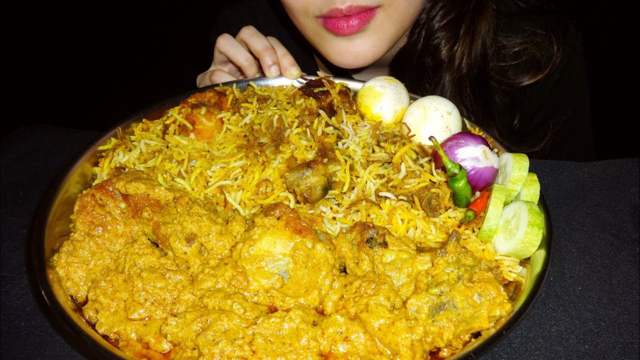 ASMR : EATING CHICKEN DUM BIRIYANI || CHICKEN CHAAP || HOMEMADE FOOD || EATING SHOW || NO TALKING