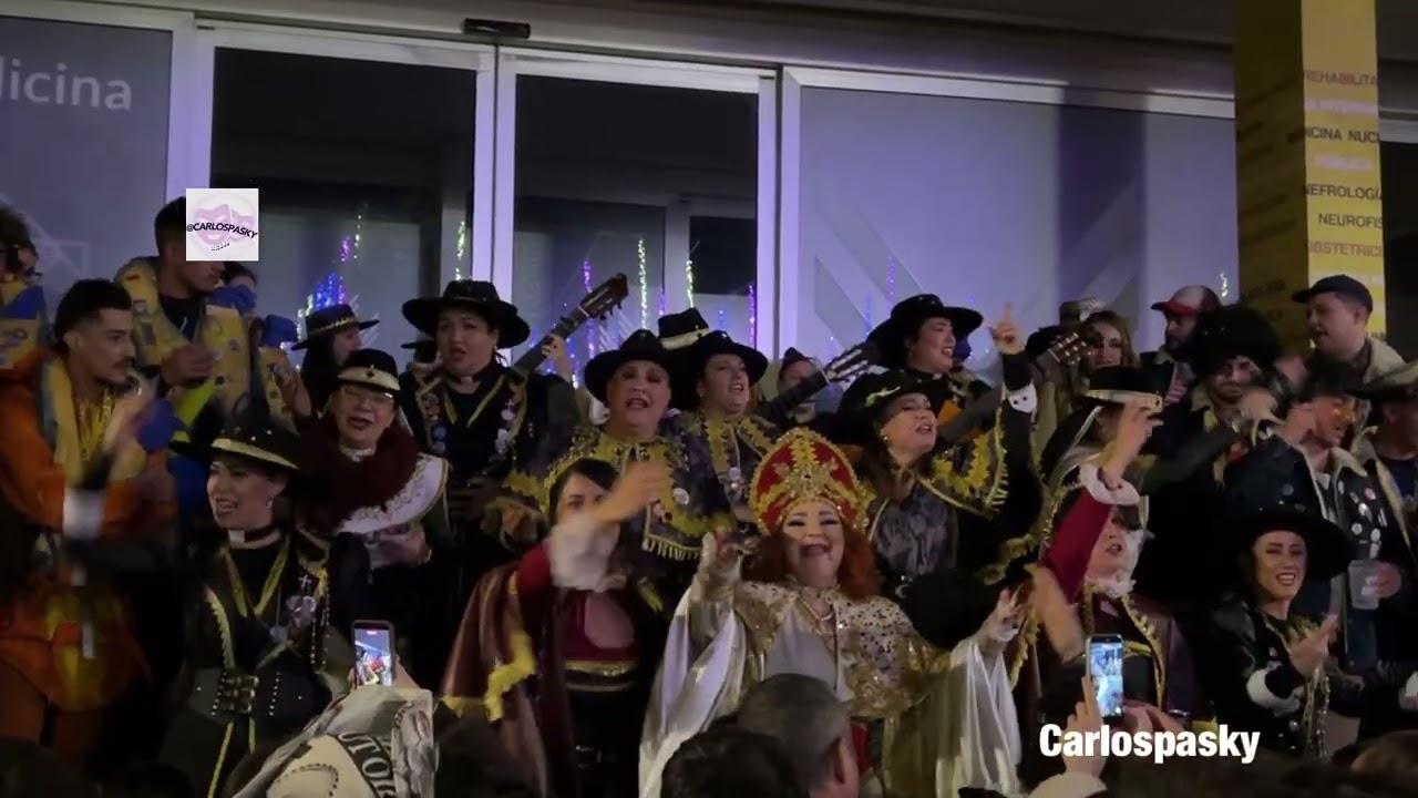 Comparsa La Camorra en escalera medicina Carnaval Cadiz 2026 