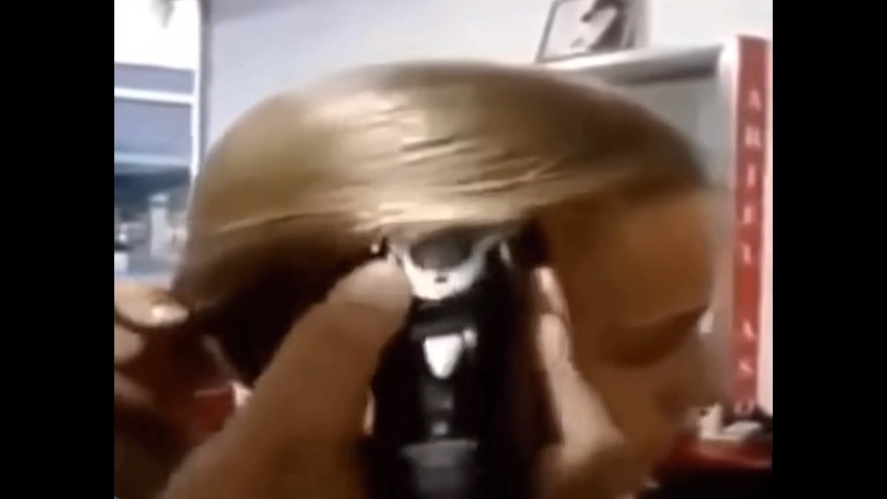 Blonde Girl gets her head shaved into a Buzzcut in a Barbershop 💈