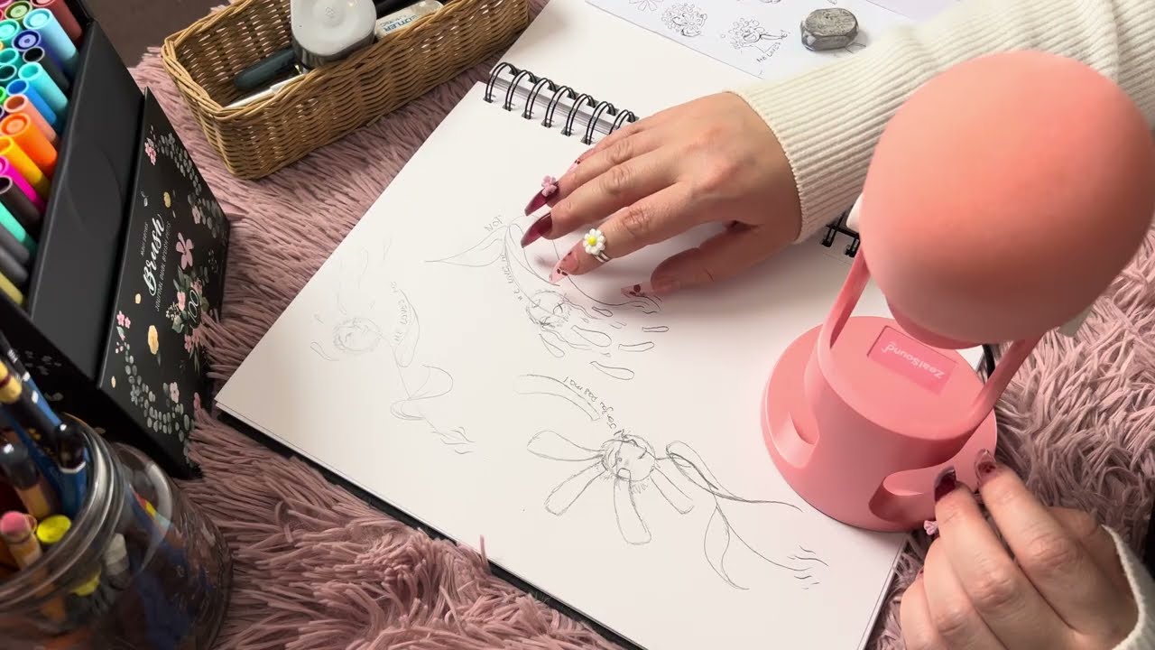 ASMR late night sketch ✍️ soft french ✨