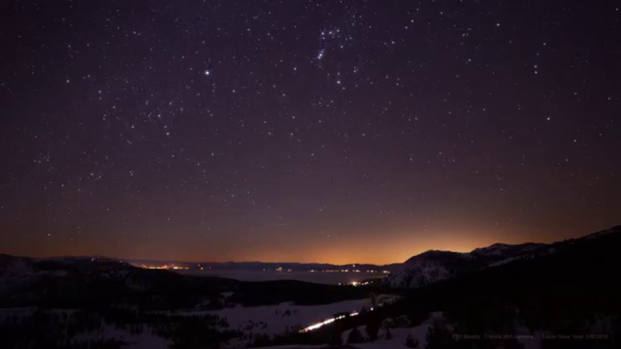 I left my camera on a barren mountain top last night to capture the stars rising over Lake Tahoe