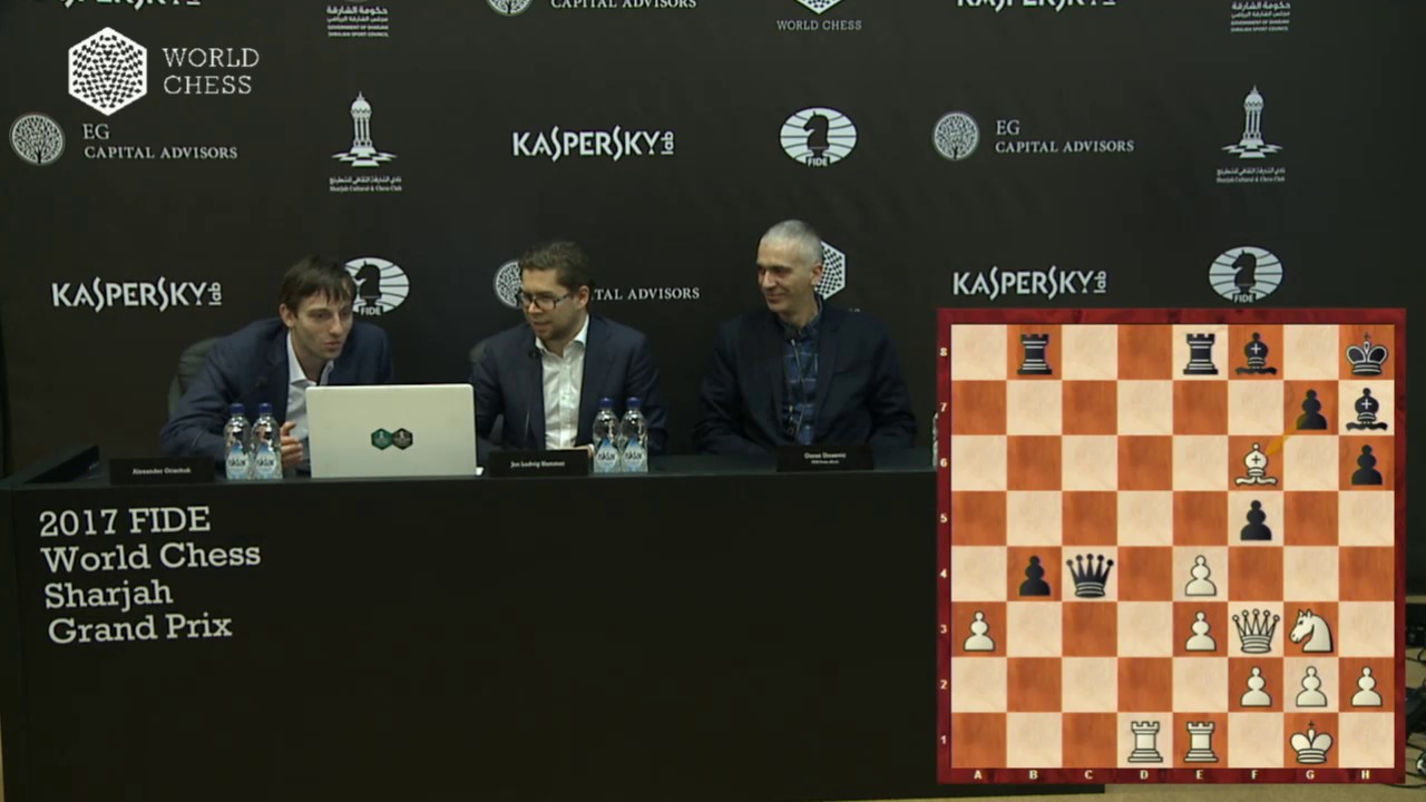 Round 1. Press conference with Grischuk and Hammer
