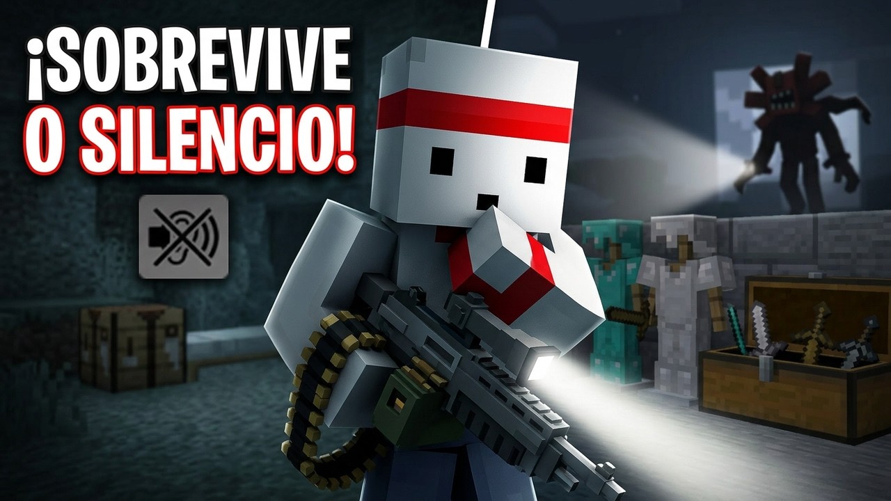 Minecraft Pero Debo Sobrevivir en el Mundo Más Silencioso (Con Armas)