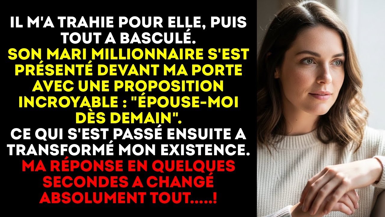 Il m'a abandonnée pour sa jeune maîtresse. Puis son mari s'est présenté à ma porte pour me...