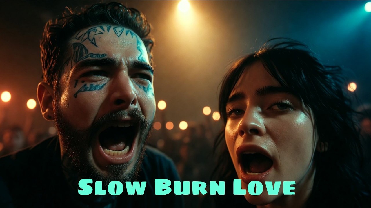 Post Malone × Billie Eilish - Slow Burn Love | Reimagined Lyrics Video