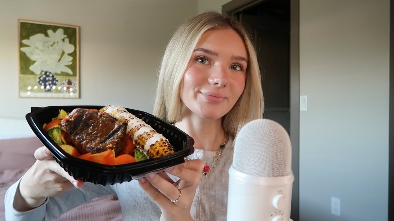 ASMR | eating filet mignon and mashed potatoes *mouth sounds*
