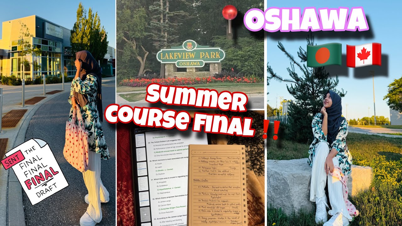 📚Summer course Final EXAM‼️Trent University🇨🇦Lakeview Park📍Oshawa |Life as an International Student 