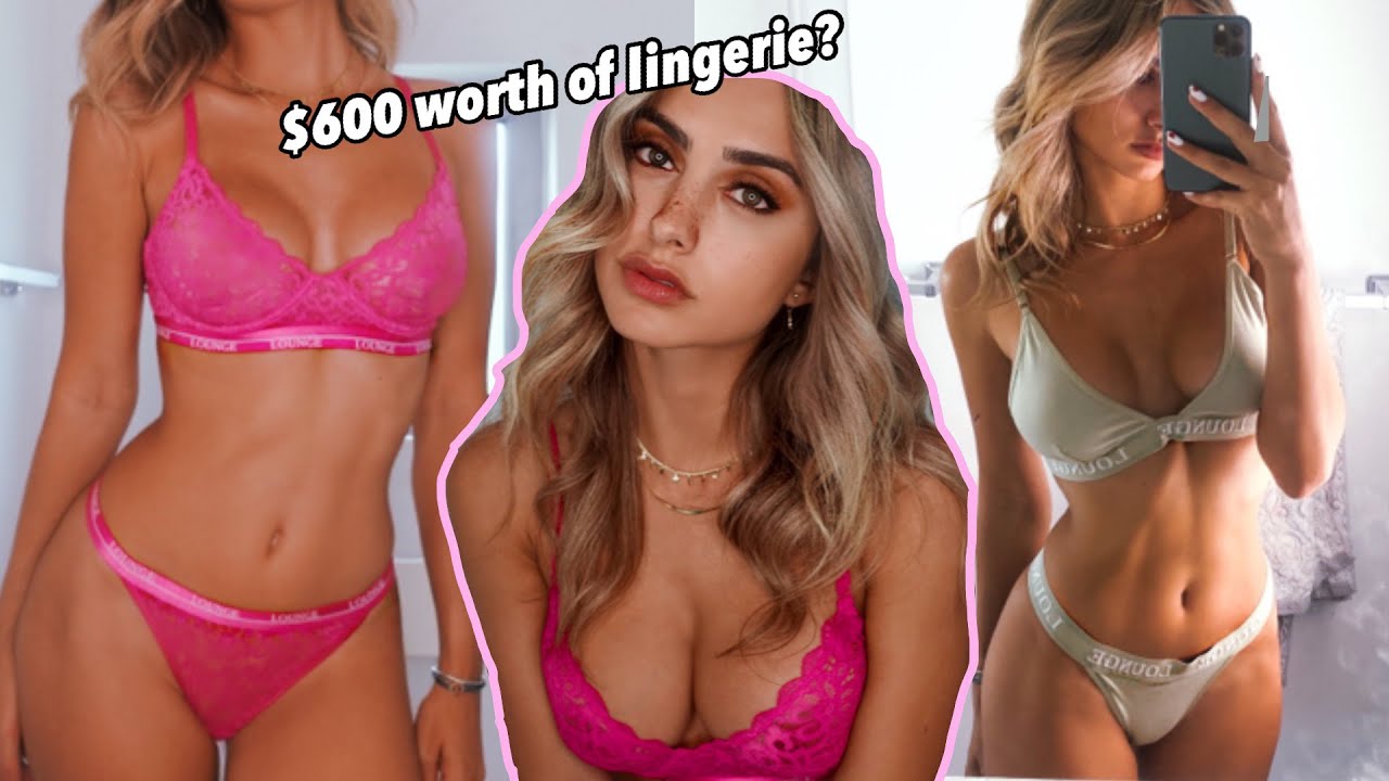 trying on lingerie, swim and apparel from Lounge!