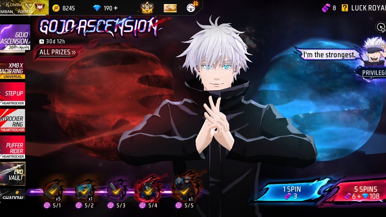 GOJO ASCENSION TOKEN TOWER EVENT FREEFIRE | GOJO BUNDLE UNLOCK | FREEFIRE NEW EVENT TODAY | FF EVENT