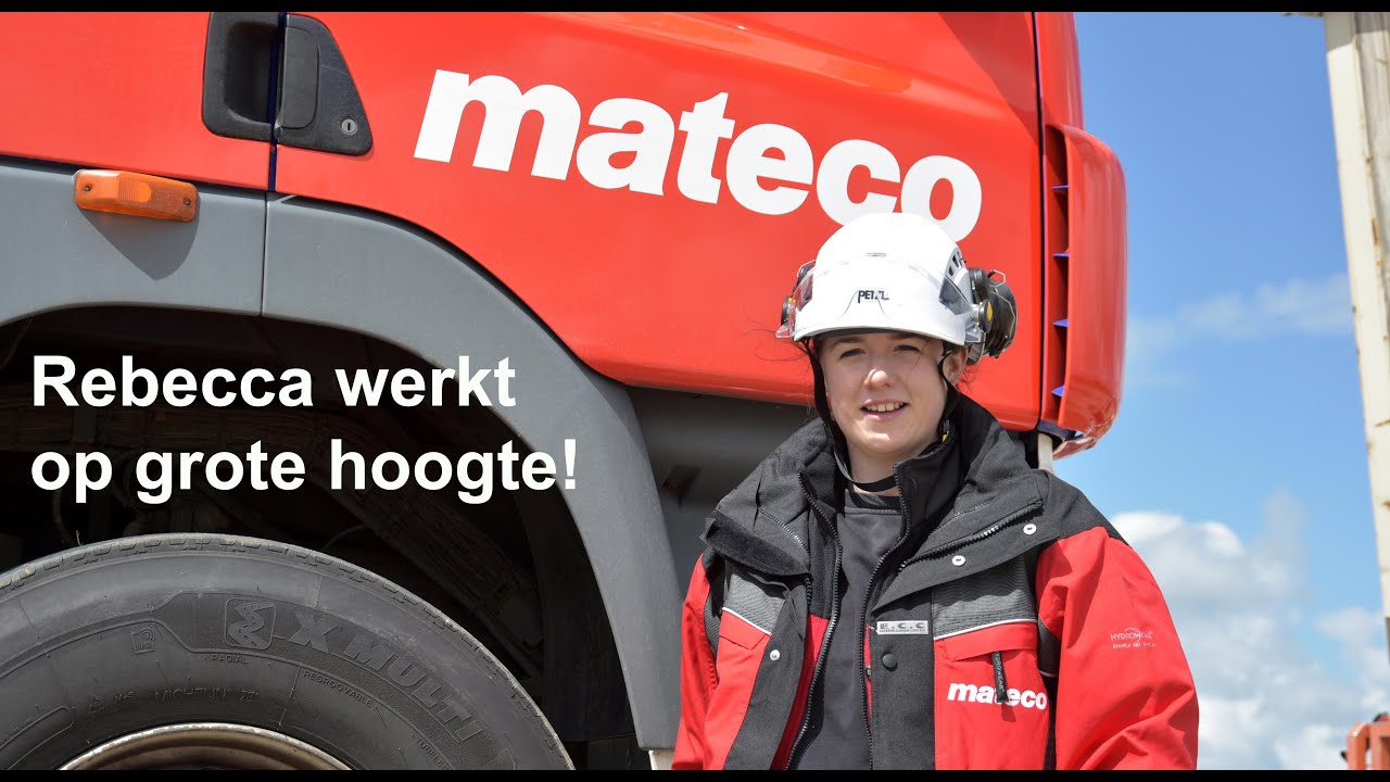 Ladytrucker Rebecca werkt op grote hoogte!