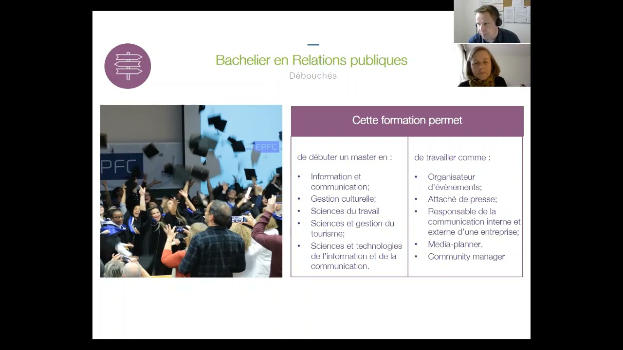 Portes ouvertes virtuelles - Bachelier en Relations publiques