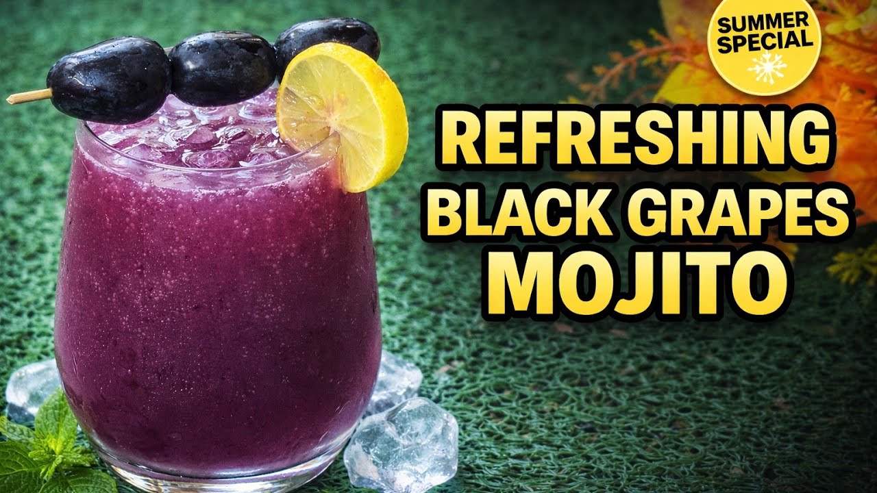 Refreshing black grapes mojito  | Garmiyon ka Sabse Refreshing Drink | Black Grapes Mojito