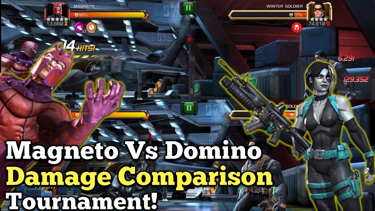 Magneto Vs Domino Damage Comparison | Damage Comparison Tournament | Marvel Contest Of Champion