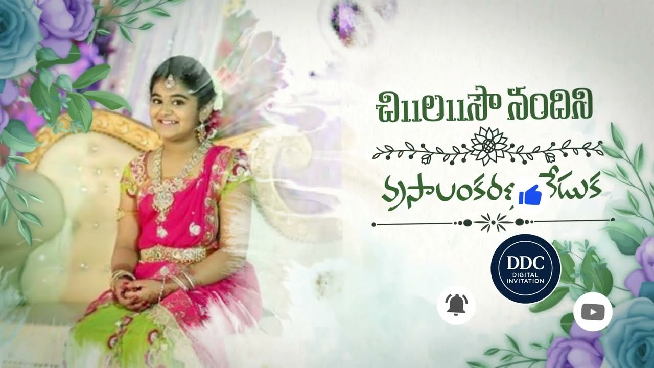 Traditional Telugu Dhoti & Half Saree Invitation Video Free Download | After effects | DDC 65 | 2025