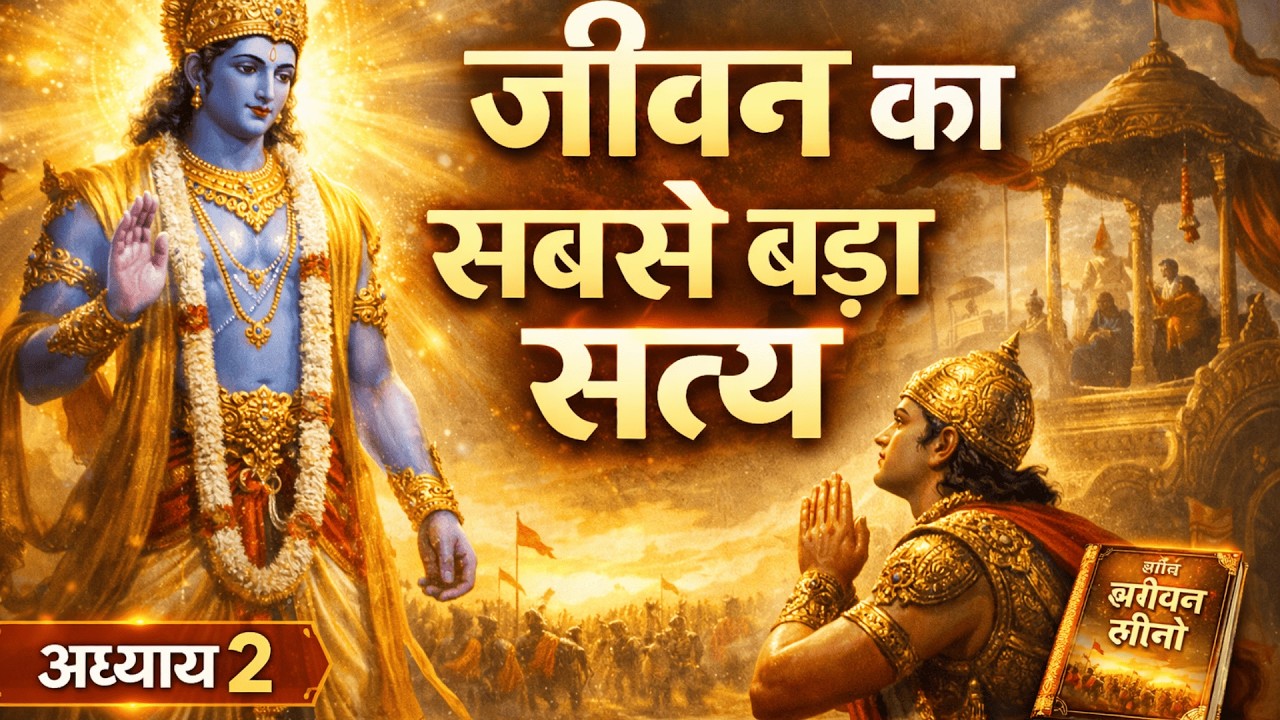 गीता का ज्ञान | ✅Chapter 2 –सांख्य योग | Just in 3 Minutes 🔥#gita #gitagyan #krishna #2026 #youtube