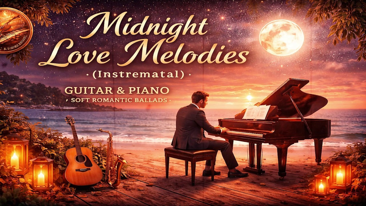 Midnight Love Melodies (Instrumental) | Guitar & Piano | Soft Romantic Ballads (3 Hours)