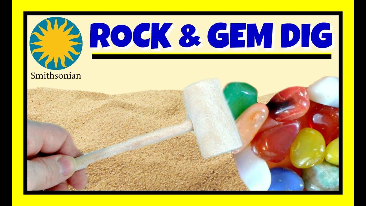 Gem Mining For Kids!  Smithsonian ROCK and GEM DIG!  FUN LEARNING About Gemstones & Rocks