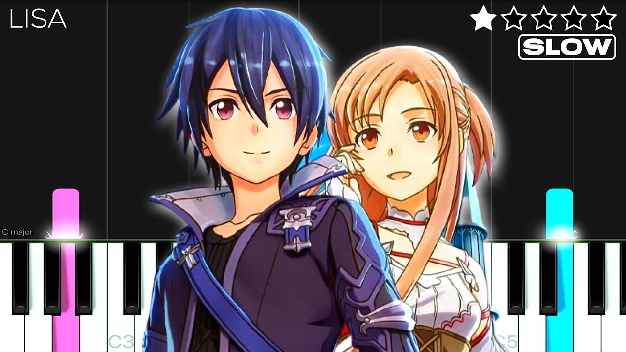 Sword Art Online OP 1 - Crossing Field - LiSA | SLOW EASY Piano Tutorial